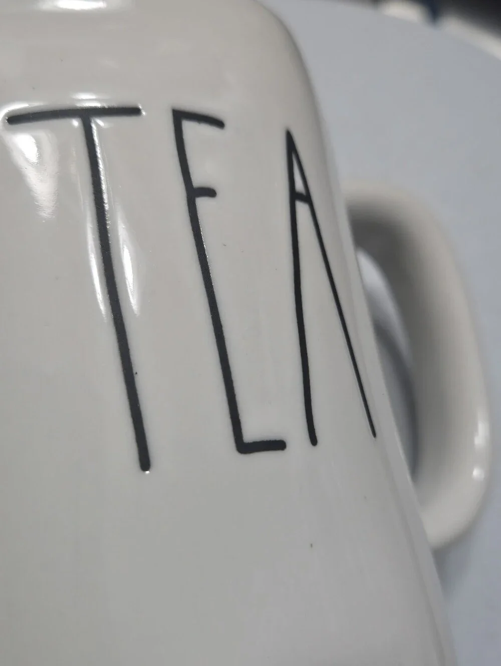 Rae Dunn TEA Tea Cup Coffee Mug Oversized for lots of tea to spill
